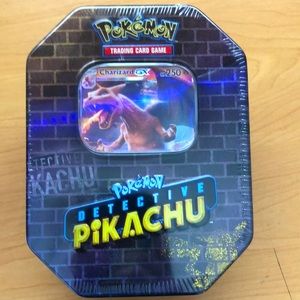 Detective Pikachu tin with Charizard